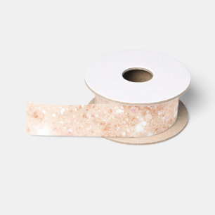 Schöne Pfirsich-Attrappen-Glitter-Brautparty Satinband
