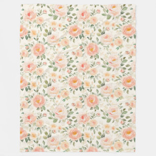 Schöne Pfirsichblüten Fleecedecke