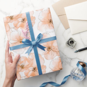 Schöne Pfirsichblüten Geburtstag Geschenkpapier