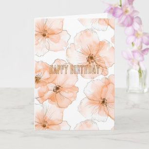 Schöne Pfirsichblüten Geburtstag Karte