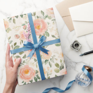 Schöne Pfirsichblüten Hochzeitsdusche Geschenkpapier