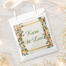 Schöne Pfirsiche und Folios farbig Geschenktütchen