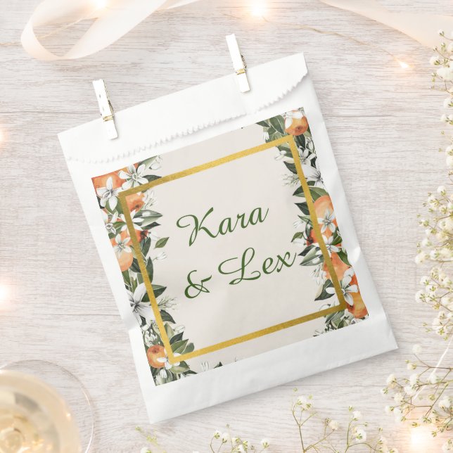 Schöne Pfirsiche und Folios farbig Geschenktütchen (Ausgeschnitten)