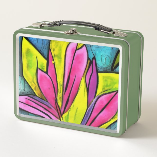 Schöne Pflanze Metall Brotdose (Vorderseite)