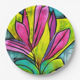 Schöne Pflanze Pappteller