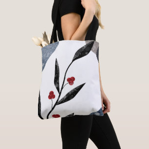 Schöne Pflanze Red Berries Blätter Winterdesign Tasche