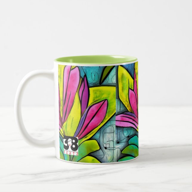 Schöne Pflanze Zweifarbige Tasse (Links)
