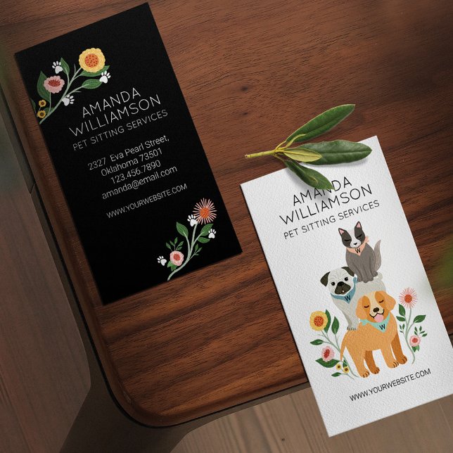 Schöne Pflegedienste für Blumenhunde und Katzen We Visitenkarte (Von Creator hochgeladen)