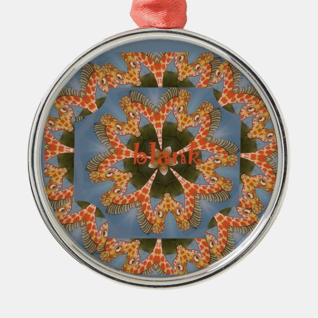 Schöne phantastische afrikanische Giraffe Blanche Ornament Aus Metall (Vorne)