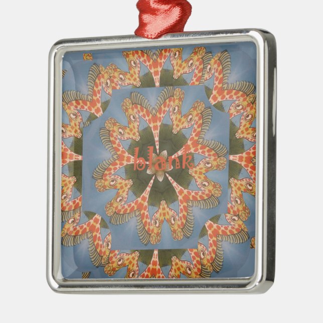 Schöne phantastische afrikanische Giraffe Blanche Silbernes Ornament (Links)