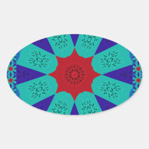 Schöne Phantastische ägyptische Feminine-Design-Fa Ovaler Aufkleber