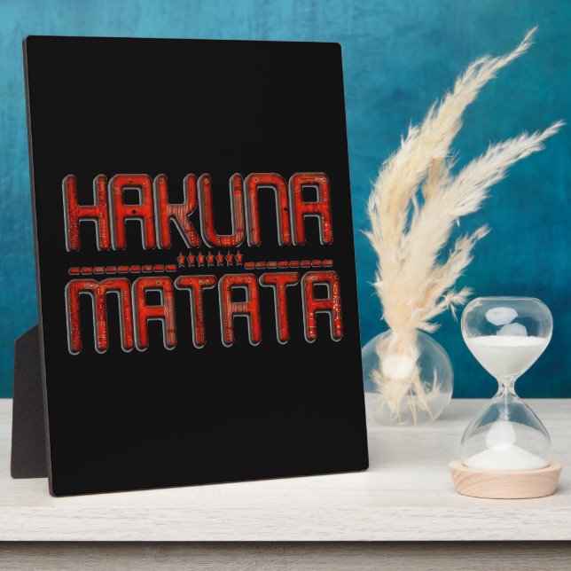 Schöne Phantastische Embossed Red Hakuna Matata Te Fotoplatte (Seite)