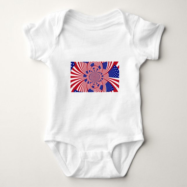 Schöne Phantastische Flagge der Vereinigten Staate Baby Strampler (Vorderseite)