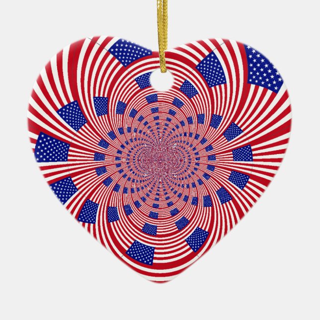 Schöne Phantastische Flagge der Vereinigten Staate Keramik Ornament (Vorne)