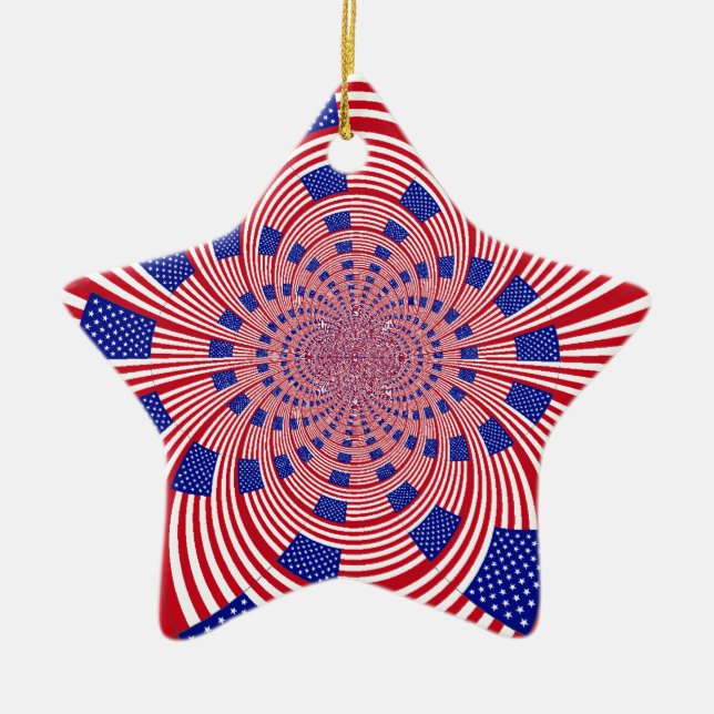 Schöne Phantastische Flagge der Vereinigten Staate Keramikornament (Vorne)
