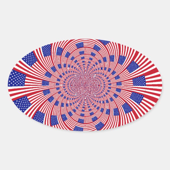 Schöne Phantastische Flagge der Vereinigten Staate Ovaler Aufkleber (Vorderseite)