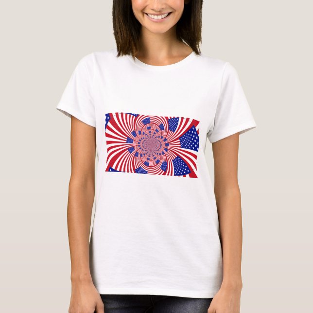 Schöne Phantastische Flagge der Vereinigten Staate T-Shirt (Vorderseite)