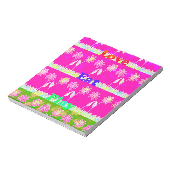 Schöne phantastische Flora Text Zitat Design Notizblock (Rotiert)
