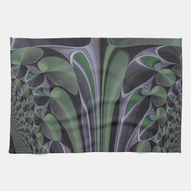 Schöne Phantastische Grüne Aurora Textur Design Handtuch (Horizontal)