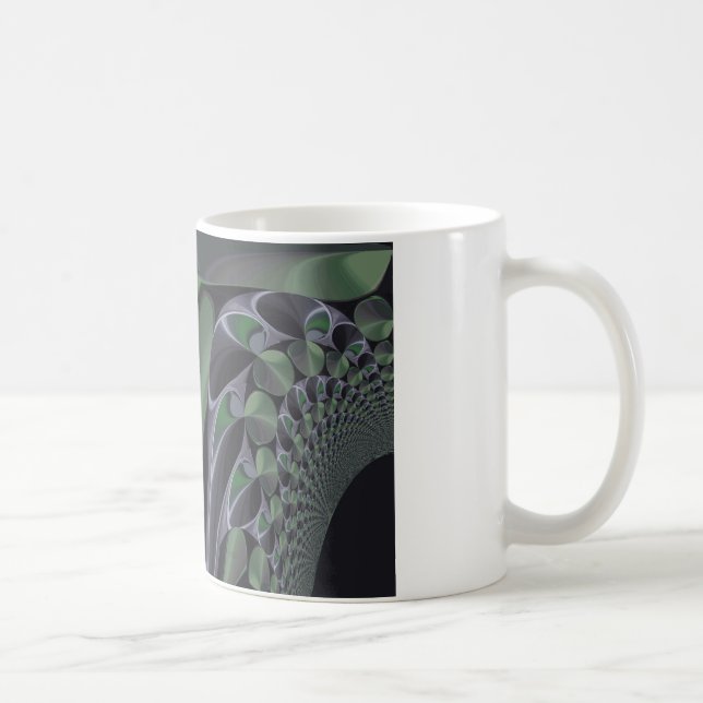 Schöne Phantastische Grüne Aurora Textur Design Kaffeetasse (Rechts)