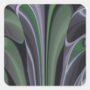 Schöne Phantastische Grüne Aurora Textur Design Quadratischer Aufkleber