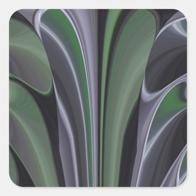 Schöne Phantastische Grüne Aurora Textur Design Quadratischer Aufkleber (Vorderseite)