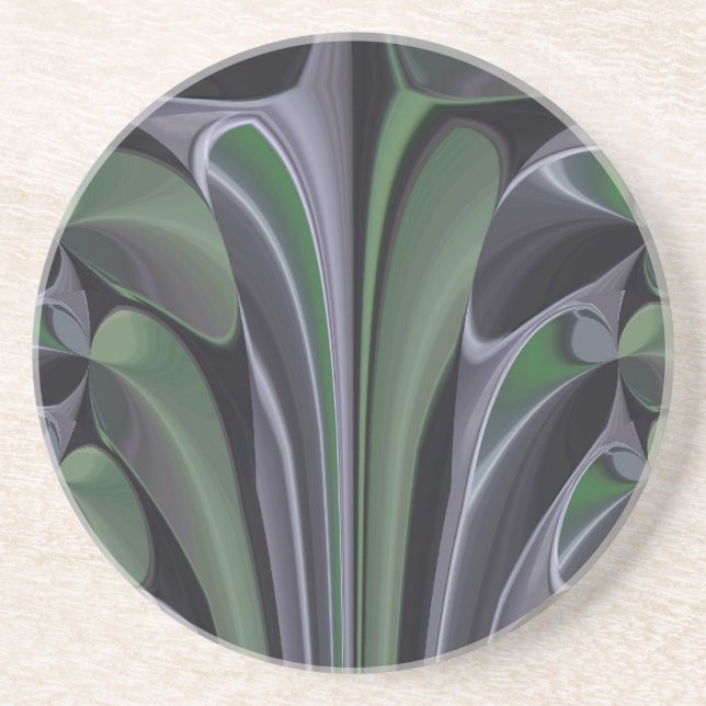Schöne Phantastische Grüne Aurora Textur Design Sandstein Untersetzer (Vorne)