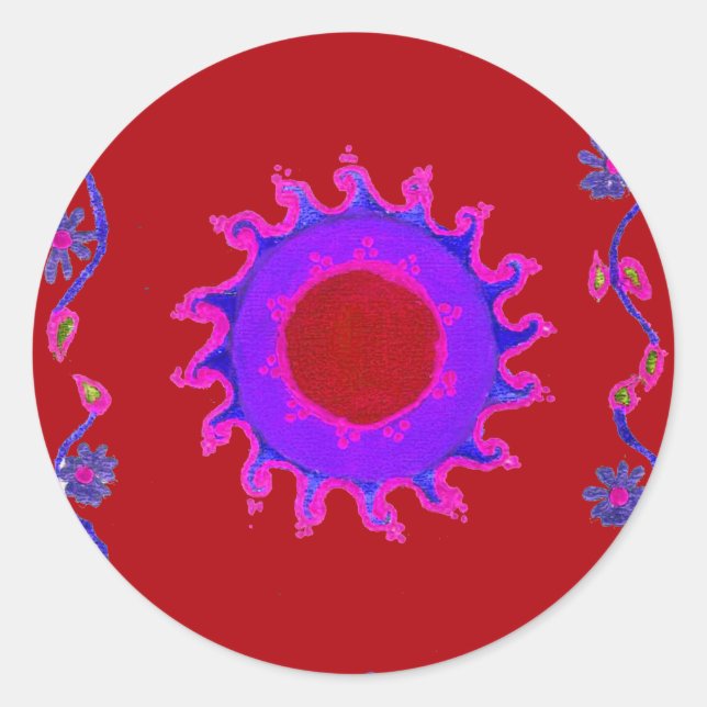 Schöne Phantastische indische Motif Mehndi Maroon  Aufkleber (Vorderseite)