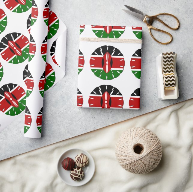 Schöne phantastische Jambo-Kenya-Flagge Geschenkpapier (Kunsthandwerk)