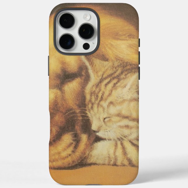 Schöne Phantastische Katze und Hund Cuddling Art P iPhone 16 Pro Max Hülle (Rückseite)