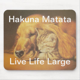 Schöne Phantastische Katze und Hund Cuddling Art P Mousepad