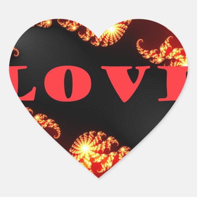 Schöne phantastische Liebe Herz-Aufkleber (Vorderseite)