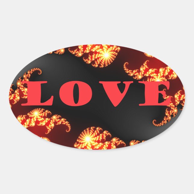 Schöne phantastische Liebe Ovaler Aufkleber (Vorderseite)