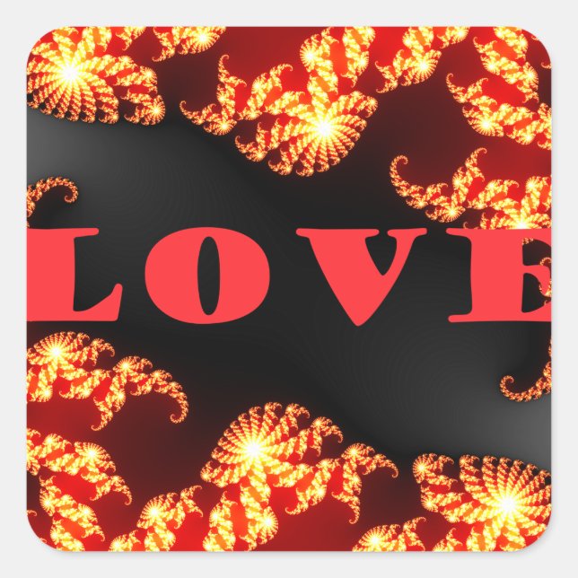 Schöne phantastische Liebe Quadratischer Aufkleber (Vorderseite)