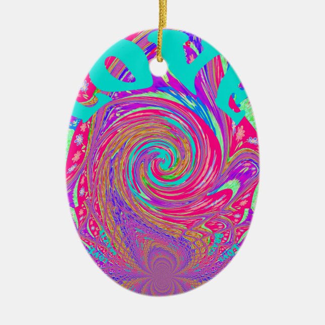 Schöne Phantastische Liebe Whirlpool Text Art Prin Keramik Ornament (Vorne)