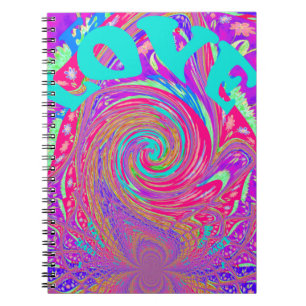 Schöne Phantastische Liebe Whirlpool Text Art Prin Notizblock