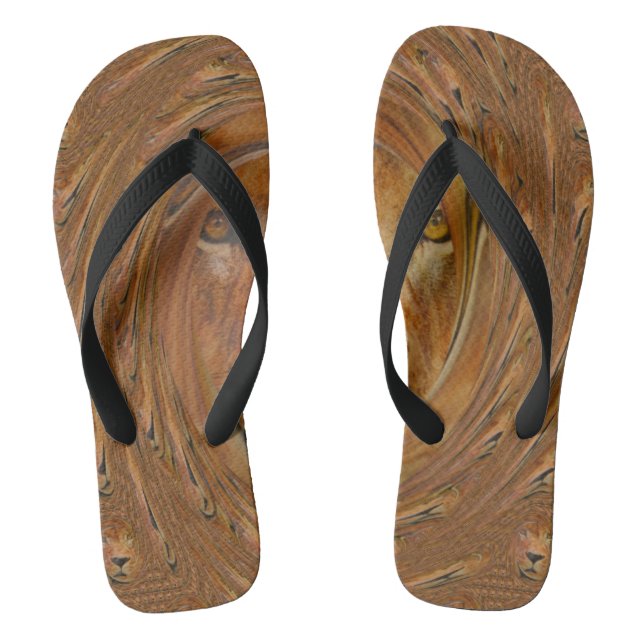 Schöne Phantastische Löwe Pop Kunst Flip Flops (Fußbett)