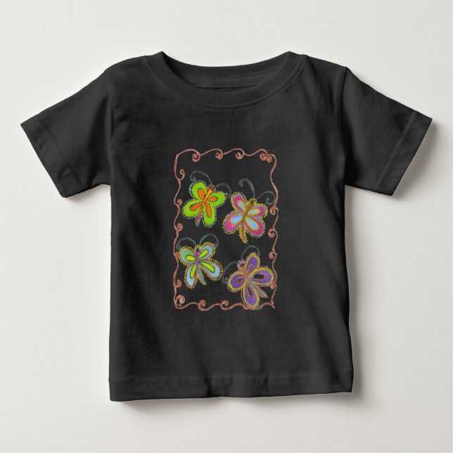 Schöne, phantastische Niedliche Schmetterlingskuns Baby T-shirt (Vorderseite)