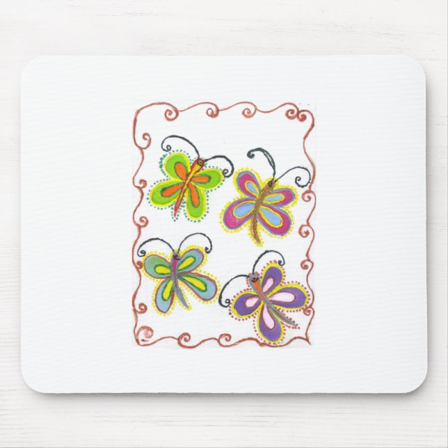 Schöne, phantastische Niedliche Schmetterlingskuns Mousepad (Vorne)