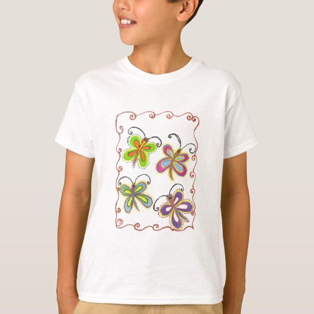 Schöne, phantastische Niedliche Schmetterlingskuns T-Shirt (Vorderseite)