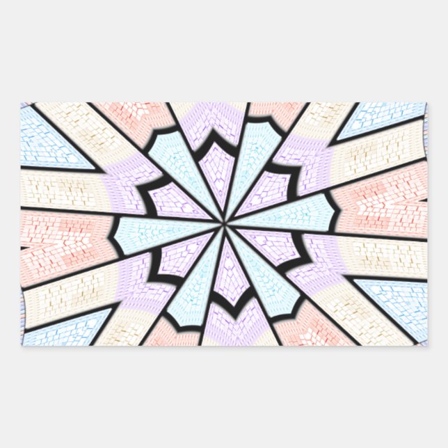 Schöne, Phantastische, pastellfarbene geometrische Rechteckiger Aufkleber (Vorderseite)