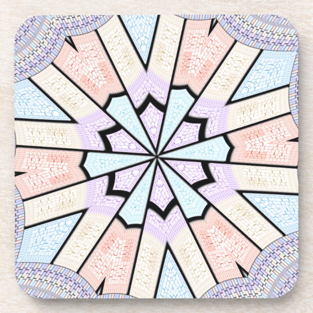 Schöne, Phantastische, pastellfarbene geometrische Untersetzer (Vorderseite)