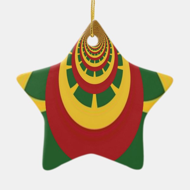 Schöne Phantastische Rasta-Farben Kunstdrucken Keramik Ornament (Vorne)