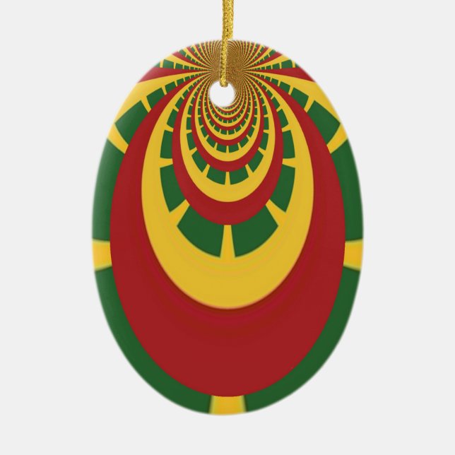 Schöne Phantastische Rasta-Farben Kunstdrucken Keramikornament (Vorne)