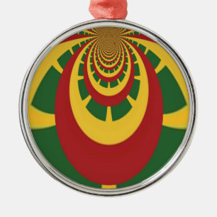 Schöne Phantastische Rasta-Farben Kunstdrucken Ornament Aus Metall