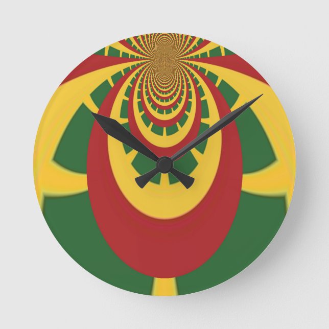 Schöne Phantastische Rasta-Farben Kunstdrucken Runde Wanduhr (Vorderseite)