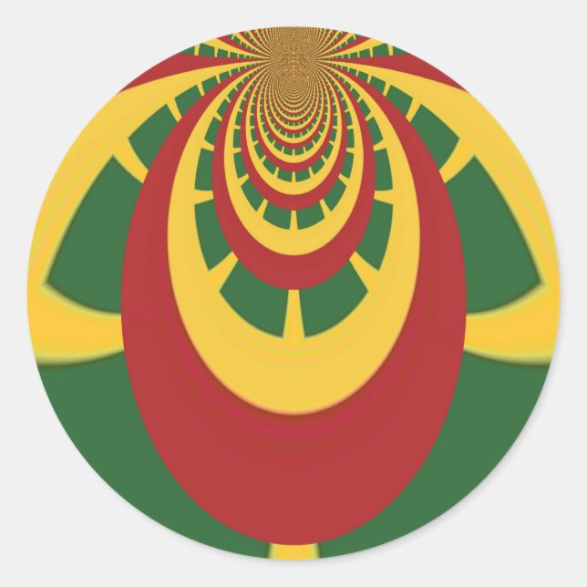 Schöne Phantastische Rasta-Farben Kunstdrucken Runder Aufkleber (Vorderseite)