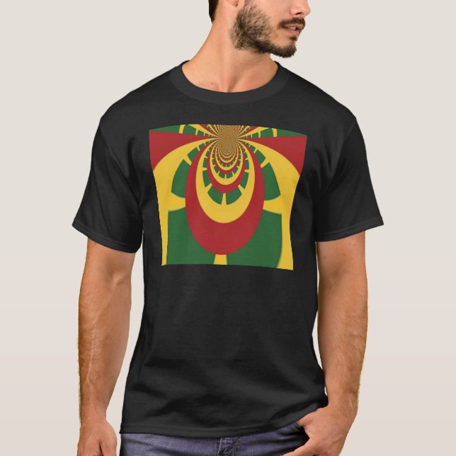 Schöne Phantastische Rasta-Farben Kunstdrucken T-Shirt (Vorderseite)