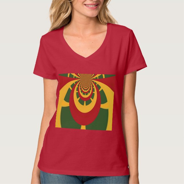 Schöne Phantastische Rasta-Farben Kunstdrucken T-Shirt (Vorderseite)