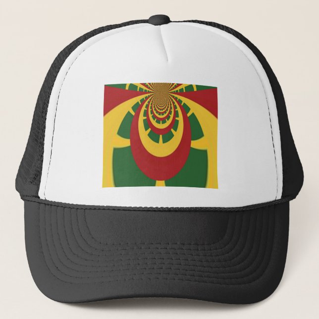 Schöne Phantastische Rasta-Farben Kunstdrucken Truckerkappe (Vorderseite)